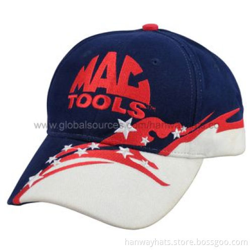 Fashionable 6-panel 74 x 44 Cotton Twill Racing Cap with Flat EmbroideryNew